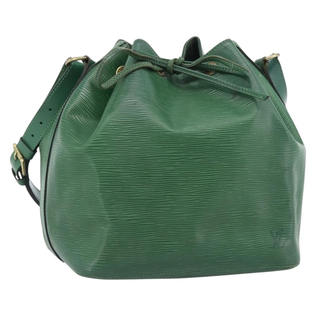 Louis Vuitton M44104 Petit Noe Green Epi Leather Shoulder Bag: Louis Vuitton M44104 Petit Noe Green Epi Leather Shoulder Bag Louis Vuitton Epi Petit Noe shoulder bag in green Epi leather, made in France. This women's shoulder bag features a structured bucket-styl