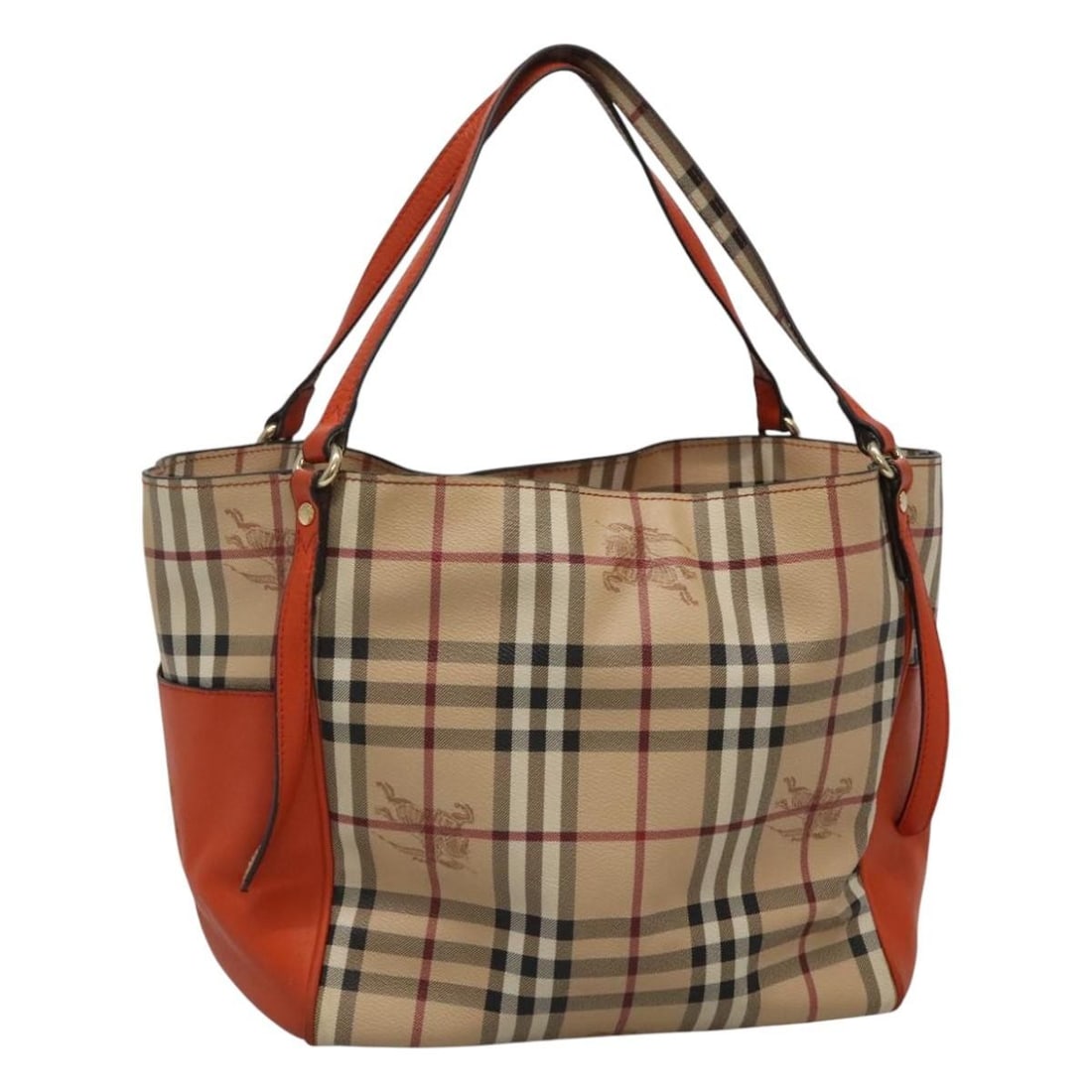 Burberry Beige PVC Nova Check Tote Handbag for Women: Burberry Beige PVC Nova Check Tote Handbag for Women This BURBERRY Nova Check tote bag features a beige PVC leather exterior with the iconic check pattern. Designed for women, it offers a spacious int