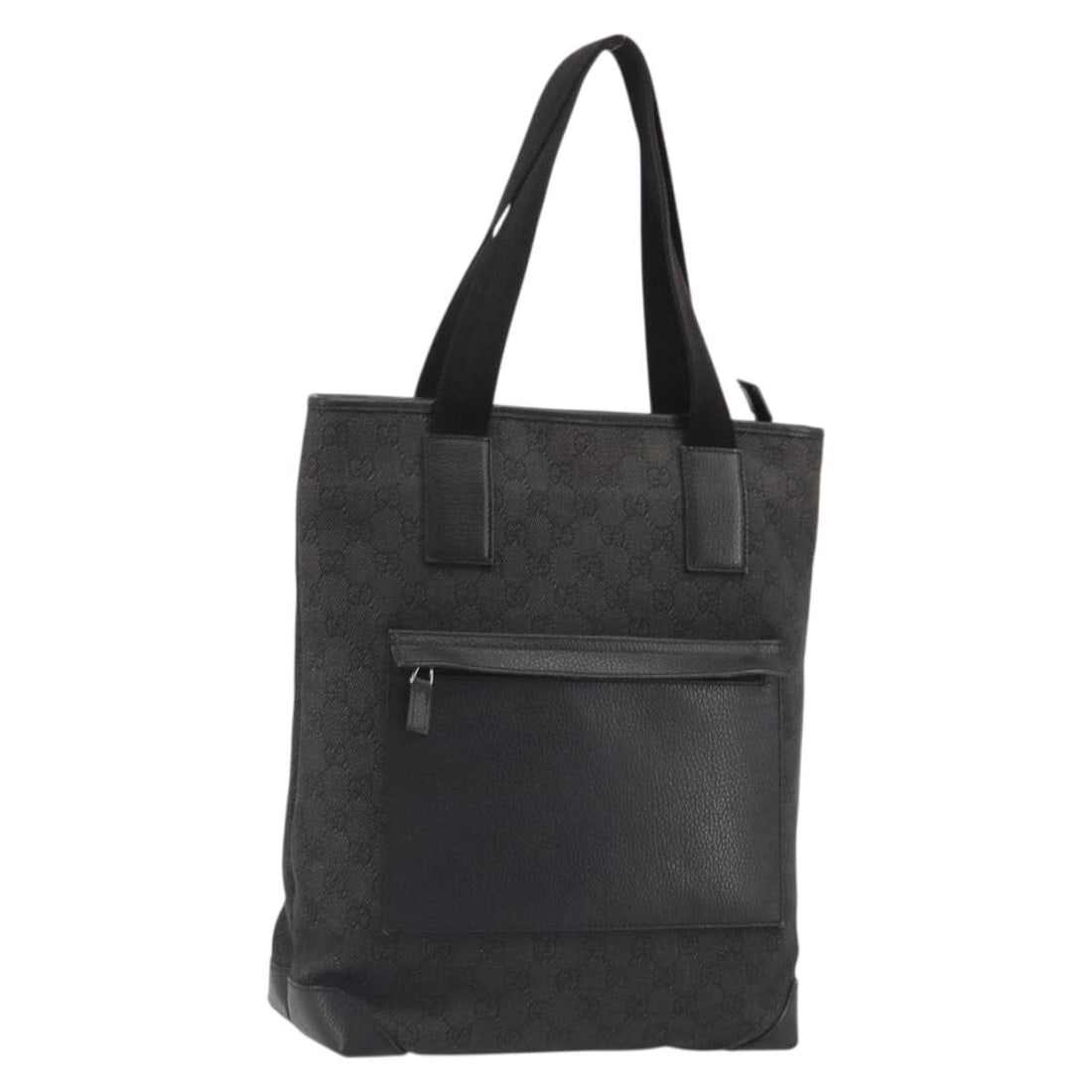 GUCCI 180450 GG Canvas Tote Handbag Black Silver: GUCCI 180450 GG Canvas Tote Handbag Black Silver Gucci GG Canvas Tote Bag in black and silver, designed for women and made in Italy. It features a canvas and GG canvas exterior, tote bag styling, and 