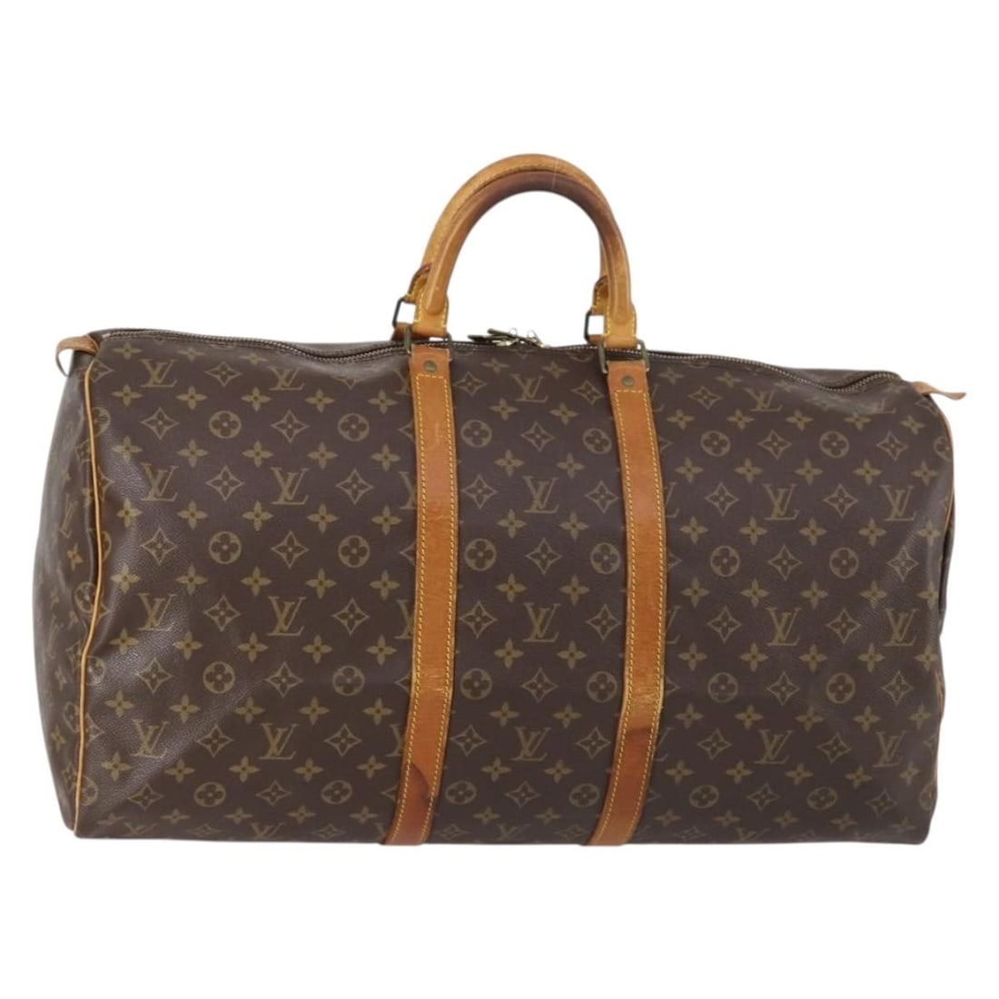 Louis Vuitton M41424 Keepall 55 Monogram Canvas Boston Bag: Louis Vuitton M41424 Keepall 55 Monogram Canvas Boston Bag Louis Vuitton Keepall 55 Boston bag in Monogram canvas, model M41424, made in France. This women's bag is offered as the item only; box and d