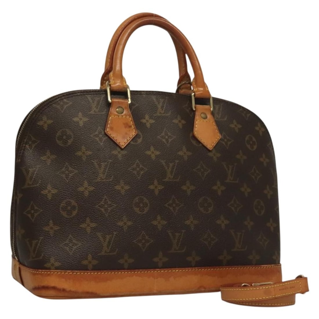 Louis Vuitton Alma M51130 Monogram Canvas Handbag with Shoulder Strap: Louis Vuitton Alma M51130 Monogram Canvas Handbag with Shoulder Strap Louis Vuitton Alma handbag in Monogram canvas, made in France. It comes with a shoulder strap and features the M51130 product numb