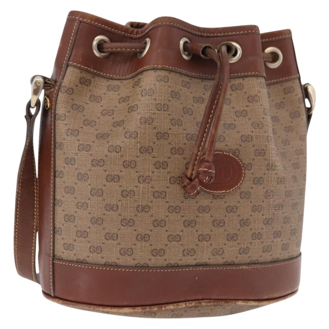 Gucci 007 86 0044 Micro GG Supreme PVC Shoulder Bag Beige Gold: Gucci 007 86 0044 Micro GG Supreme PVC Shoulder Bag Beige Gold A Gucci Micro GG Supreme shoulder bag in beige and gold, made in Italy. It is crafted from PVC leather and Micro Small GG Canvas, with a 
