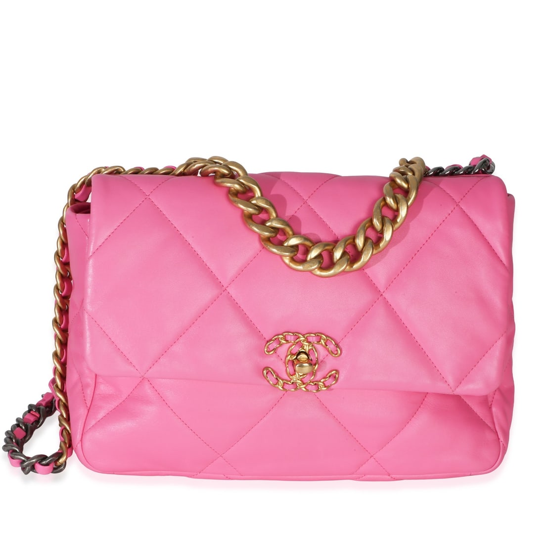 Chanel 19 Large Pink Quilted Lambskin Flap Bag (1 of 9)