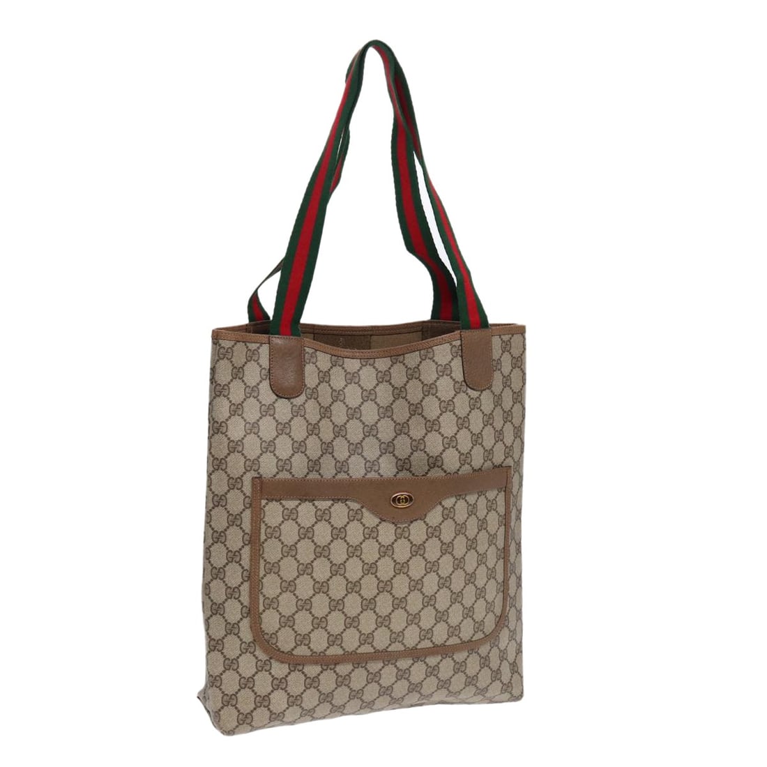 Beige Red GG Supreme Web Tote PVC Leather Gucci 39 02 003 Italy: Beige Red GG Supreme Web Tote PVC Leather Gucci 39 02 003 Italy This GUCCI GG Supreme Web Sherry Line tote bag is crafted from beige and red PVC leather with GG canvas accents. Designed for women, the