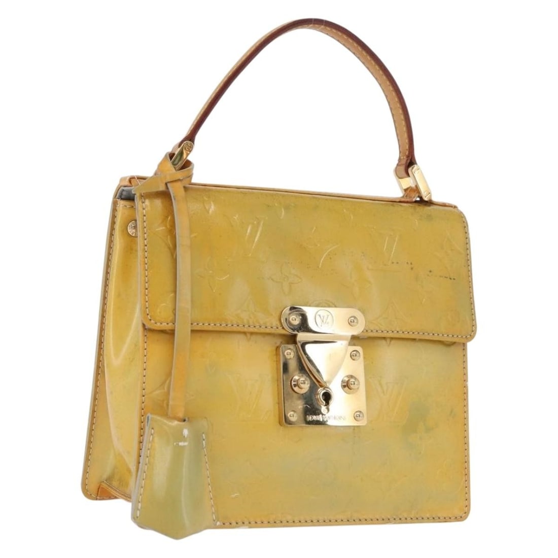 Louis Vuitton Spring Street Vernis Handbag Gris M91029: Louis Vuitton Spring Street Vernis Handbag Gris M91029 Louis Vuitton Monogram Vernis Spring Street hand bag in Gris, made in France. It is crafted from patent leather and comes with two keys and a clo