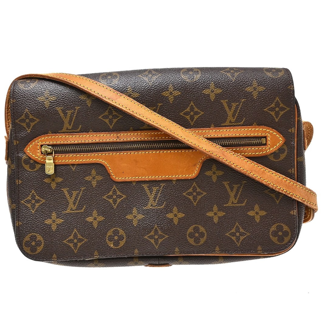Louis Vuitton Saint Germain 27 Monogram Canvas Shoulder Bag M51207: Louis Vuitton Saint Germain 27 Monogram Canvas Shoulder Bag M51207 Louis Vuitton Saint Germain shoulder bag in brown Monogram canvas and leather, made in France. It features a push lock closure, a cro