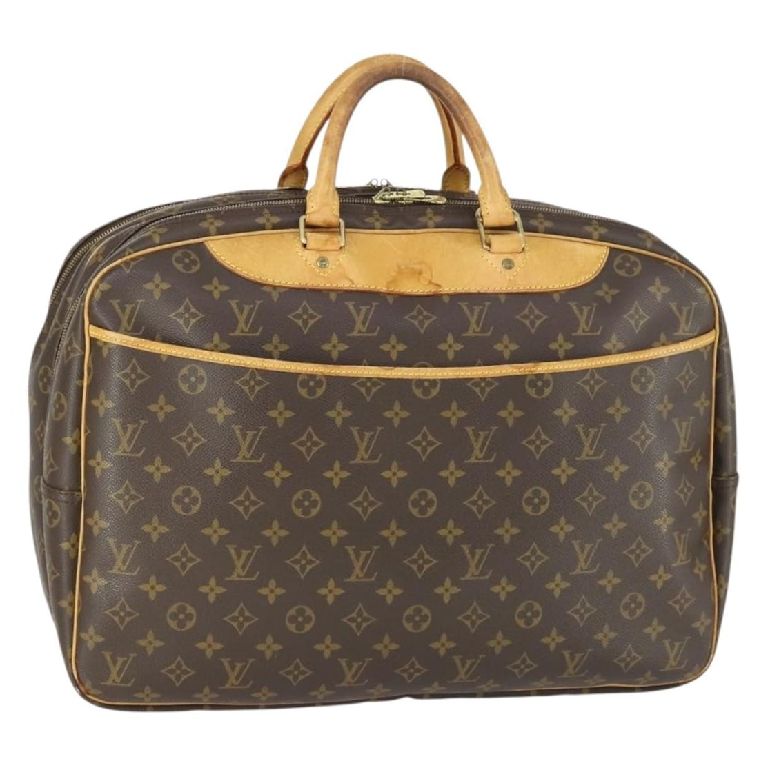 Louis Vuitton Alize 24H Monogram Canvas Boston Bag M41399 France: Louis Vuitton Alize 24H Monogram Canvas Boston Bag M41399 France This is a Louis Vuitton Monogram Alize 24H Earl Boston Bag, featuring the iconic monogram canvas exterior. The bag is heavily used with