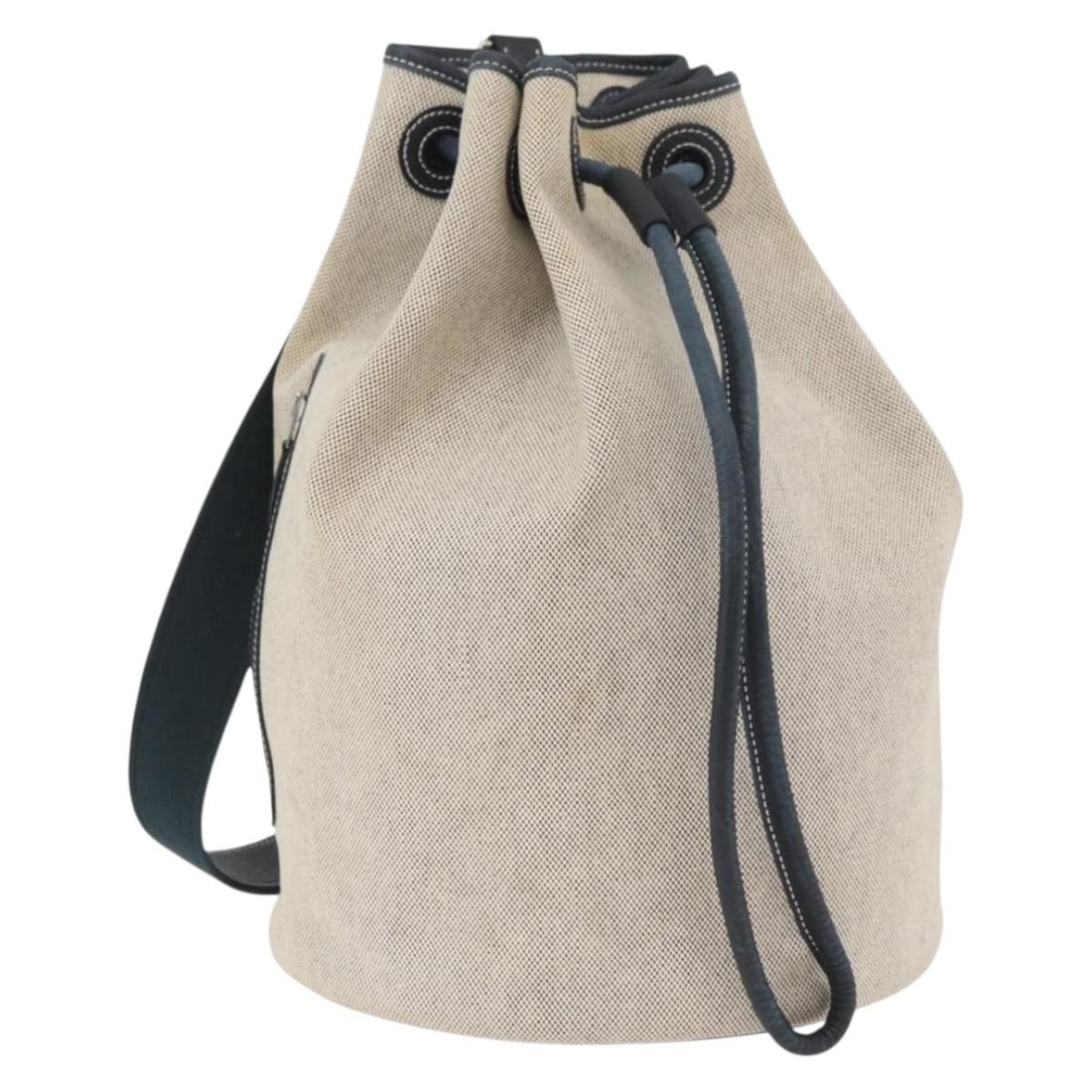 Hermes Sac Marine Canvas Shoulder Bag Navy Silver: Hermes Sac Marine Canvas Shoulder Bag Navy Silver Hermes Sac Marine Receive shoulder bag in navy and silver canvas, made in France. This women's shoulder bag measures approximately 23 cm W x 31 cm H x