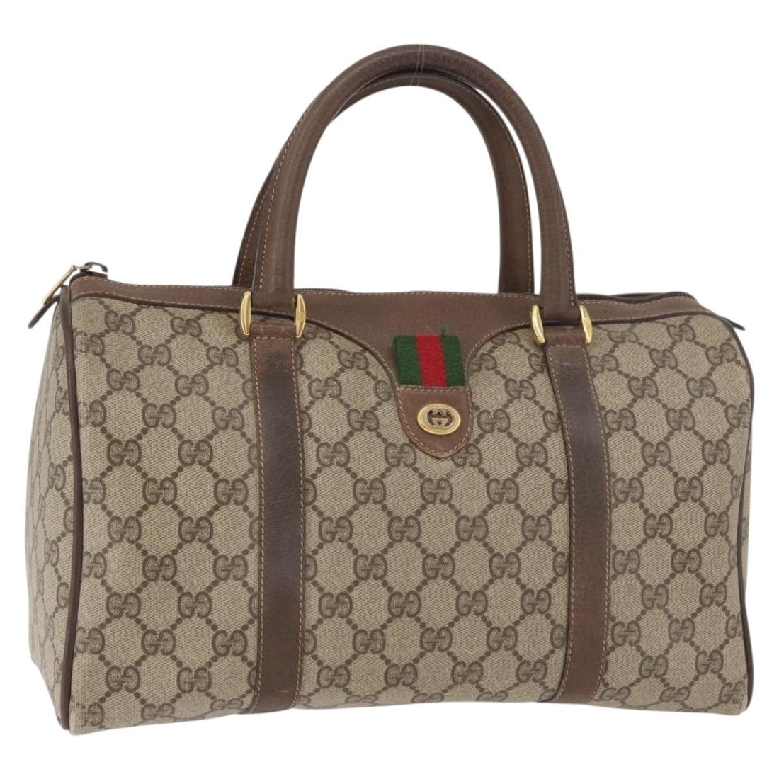 Gucci Sherry Line beige gold PVC leather handbag: Gucci Sherry Line beige gold PVC leather handbag This GUCCI GG Supreme Web Sherry Line handbag features a beige and gold color scheme and is crafted from PVC leather and GG canvas. Designed for women,