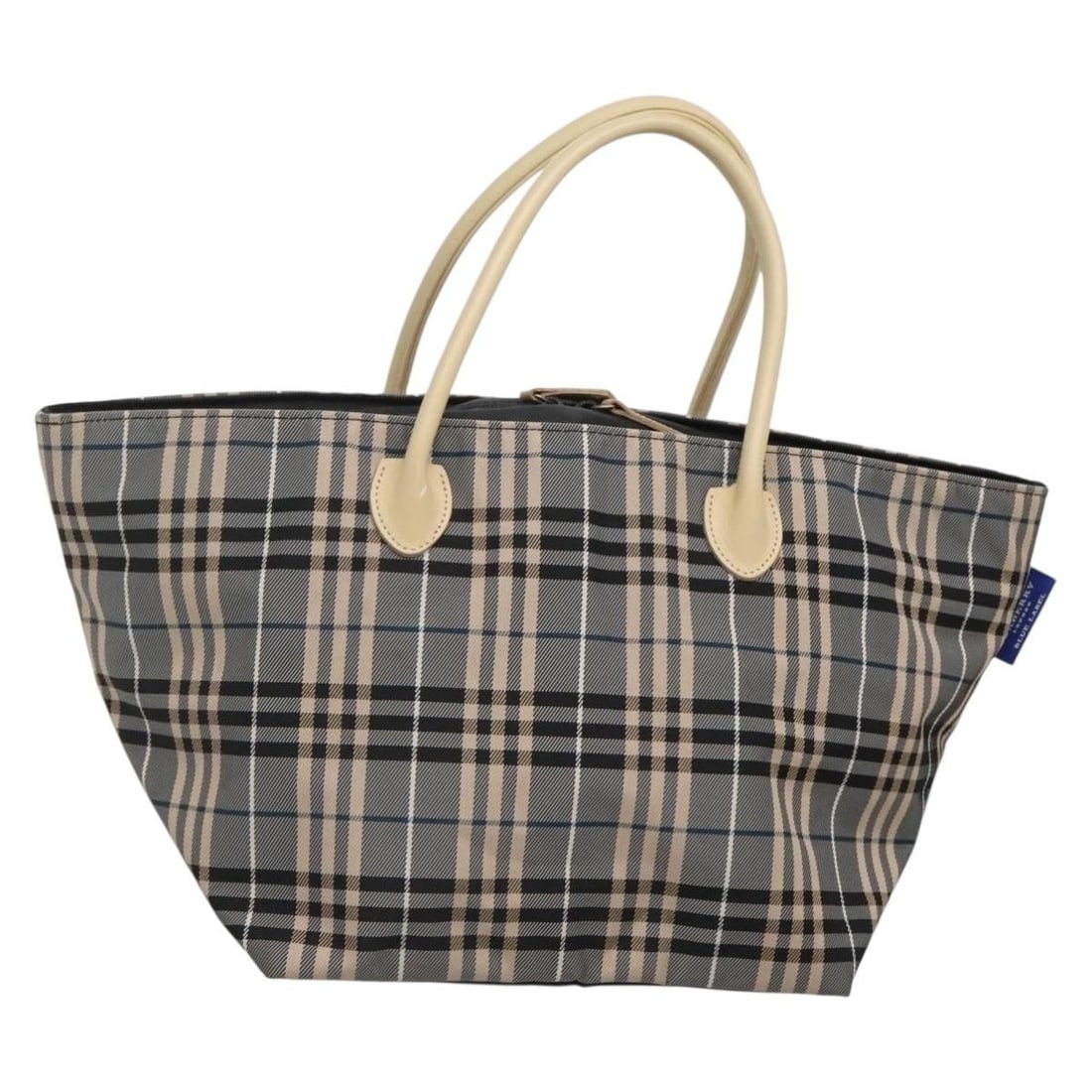 Burberry Blue Label Gray Nylon Tote Bag Made in Japan: Burberry Blue Label Gray Nylon Tote Bag Made in Japan This BURBERRY Blue Label Nova Check Tote Bag is a stylish and practical accessory made from durable nylon in a sophisticated gray color. Designed 
