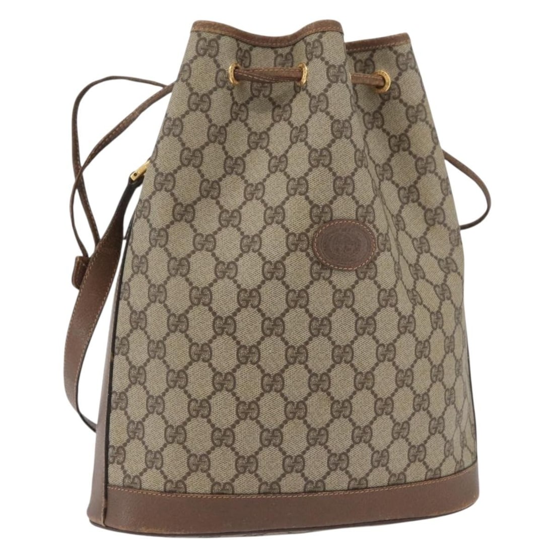 Gucci 001 58 6850 GG Supreme PVC Leather Shoulder Bag Beige Gold: Gucci 001 58 6850 GG Supreme PVC Leather Shoulder Bag Beige Gold Gucci GG Supreme shoulder bag in beige and gold, made from PVC leather and GG canvas. It features a shoulder strap and was made in Ital