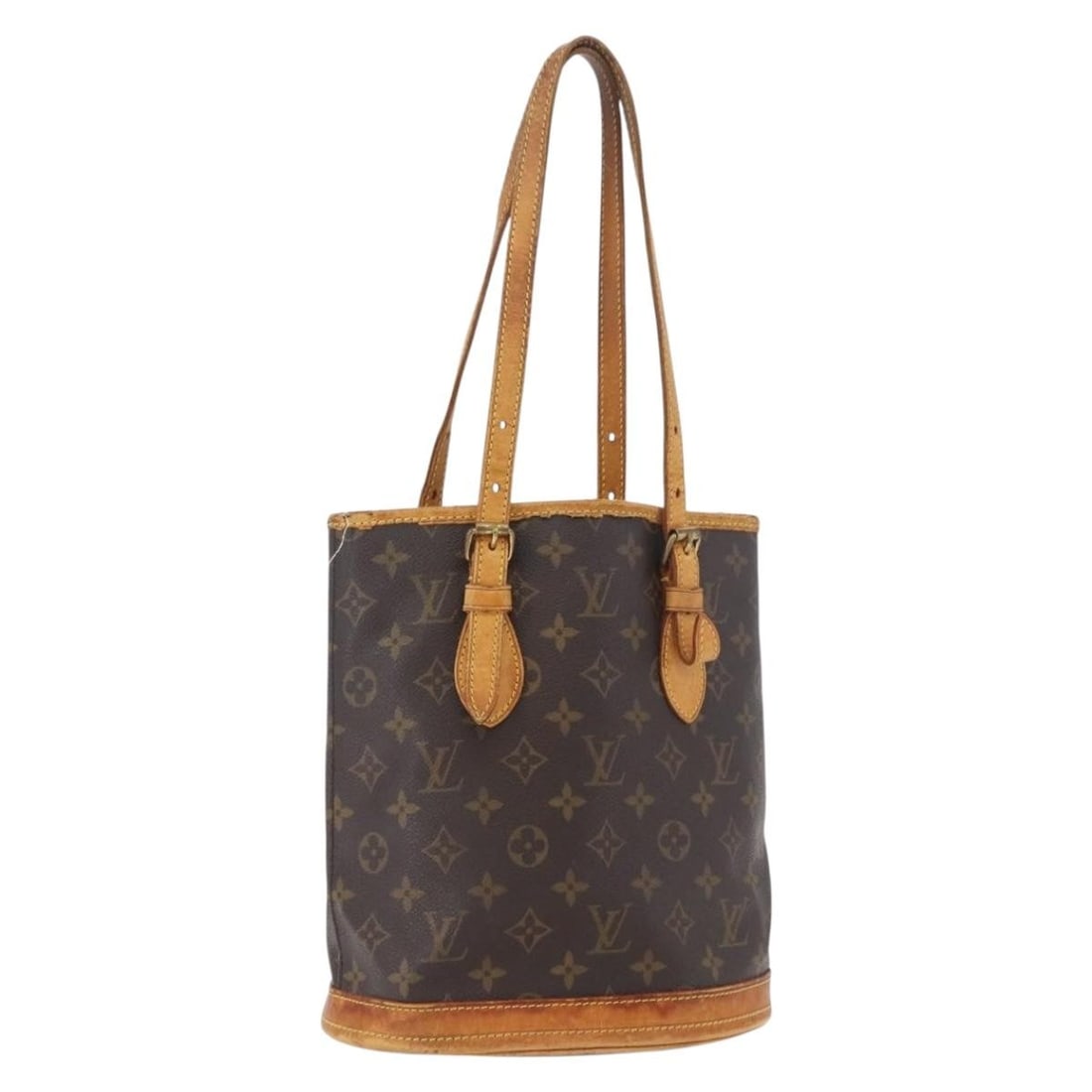 Louis Vuitton M42238 Bucket PM Monogram Canvas Shoulder Bag: Louis Vuitton M42238 Bucket PM Monogram Canvas Shoulder Bag Louis Vuitton Monogram Bucket PM shoulder bag in Monogram Canvas, made in France. The bag features a shoulder strap and measures approximate
