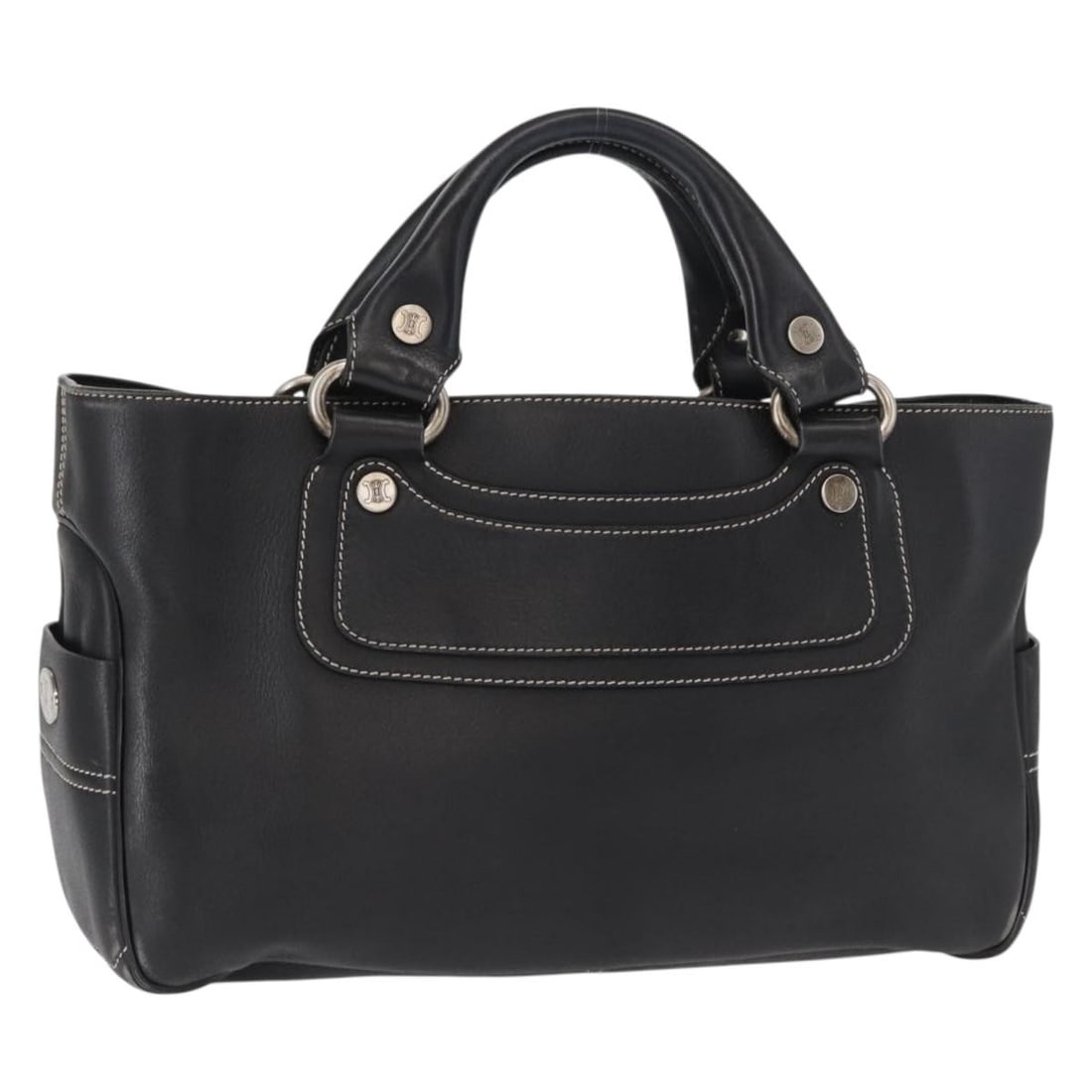 CELINE Boogie Leather Handbag Black with Silver Tone Hardware (1 of 18)