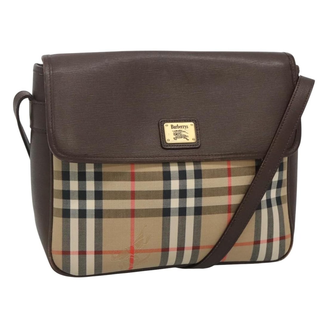 Burberrys Beige Gold Canvas Shoulder Bag Nova Check: Burberrys Beige Gold Canvas Shoulder Bag Nova Check This Burberrys Nova Check shoulder bag is crafted from beige and gold canvas and features the iconic Nova Check pattern. Designed for women, it offe