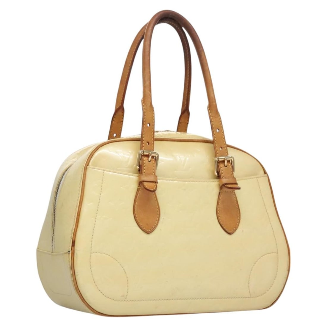Louis Vuitton Perle Summit Drive Monogram Vernis handbag M93514: Louis Vuitton Perle Summit Drive Monogram Vernis handbag M93514 This Louis Vuitton Monogram Vernis Summit Drive Hand Bag in Perle is crafted from patent leather and features a structured silhouette. T