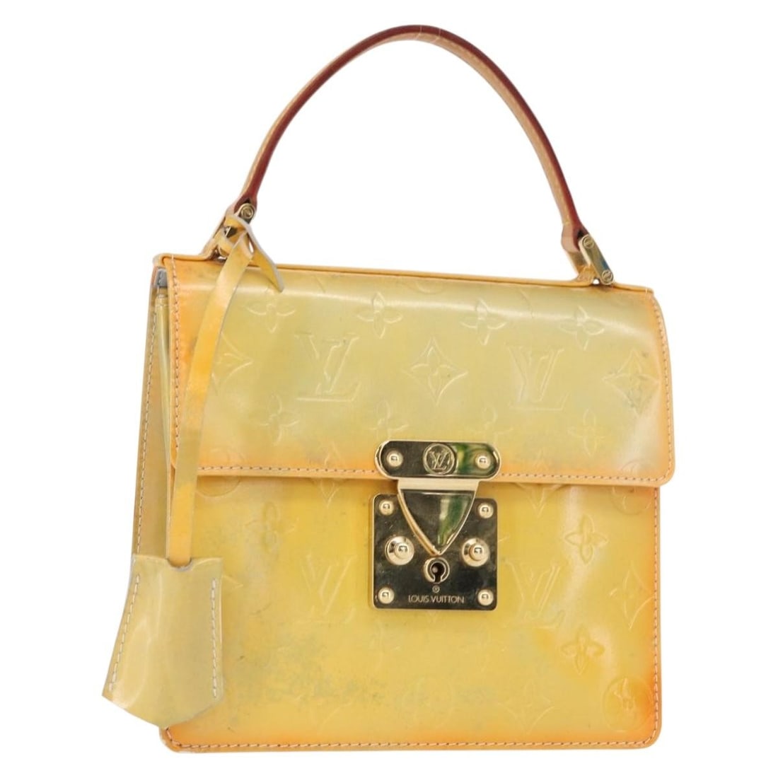 LOUIS VUITTON Monogram Vernis Spring Street Hand Bag Gris M91029 Authentic (1 of 18)