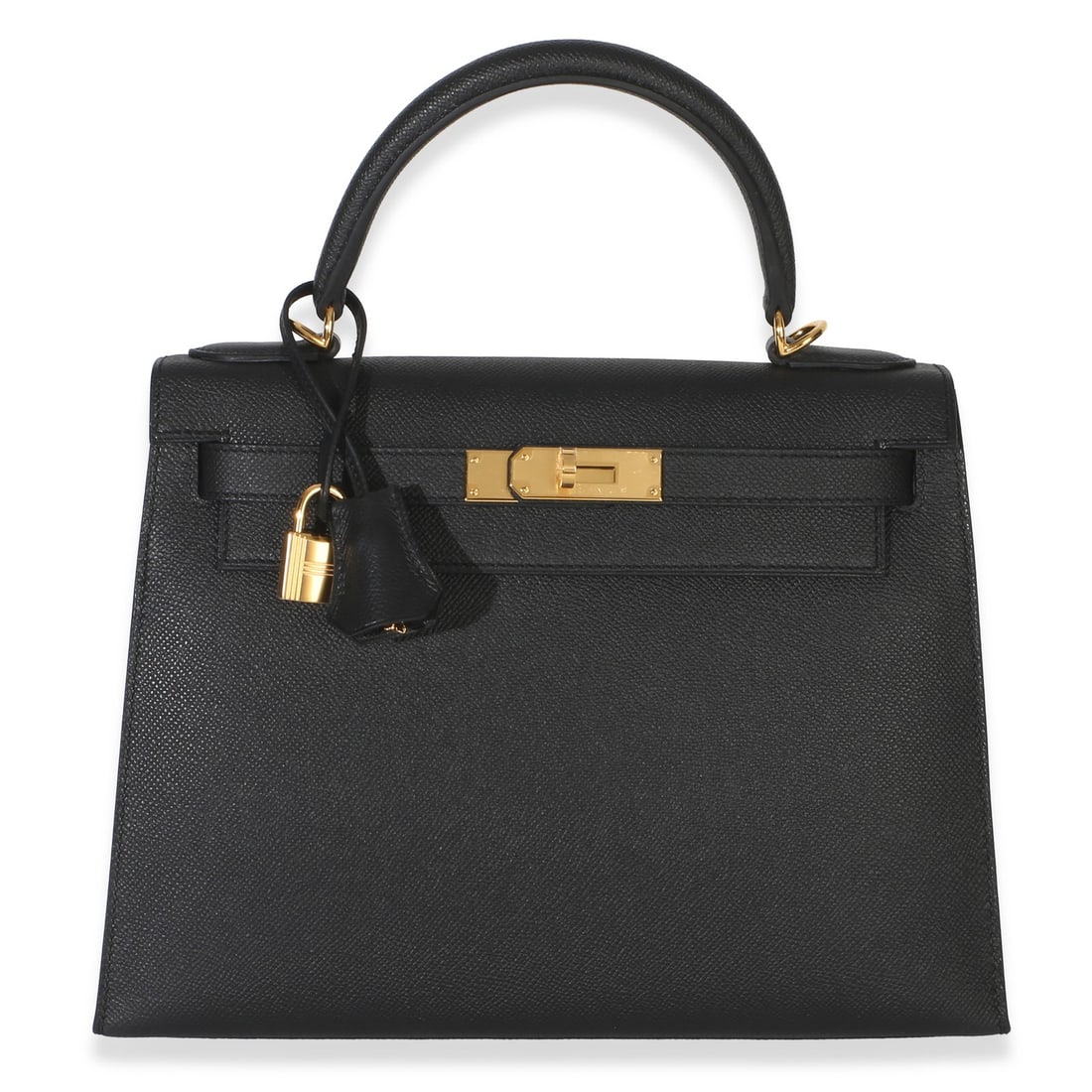 Hermes Kelly Sellier 28 Black Epsom Leather Gold Tone Hardware: Hermes Kelly Sellier 28 Black Epsom Leather Gold Tone Hardware This Hermes Kelly Sellier 28 handbag is crafted from black Epsom leather and features a structured silhouette with both top handle and sh