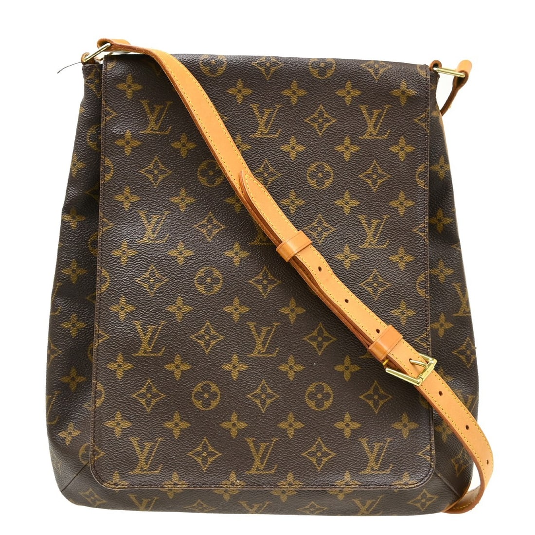 Louis Vuitton Musette Monogram Canvas Shoulder Bag M51256: Louis Vuitton Musette Monogram Canvas Shoulder Bag M51256 Vintage Louis Vuitton Musette shoulder bag in brown Monogram canvas with leather strap and canvas lining. This zip-closure bag shows visible w