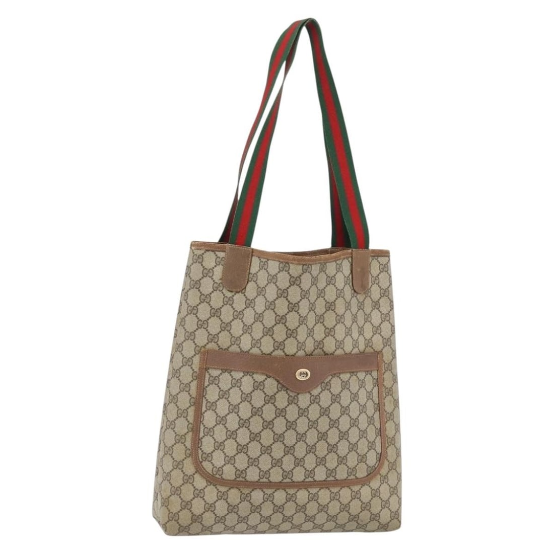 Gucci Sherry Line GG Supreme PVC Tote Bag Beige Red: Gucci Sherry Line GG Supreme PVC Tote Bag Beige Red A Gucci Sherry Line tote bag in beige and red, made from PVC leather and GG canvas. It features a tote bag style with a 31 cm width, 36 cm height, a