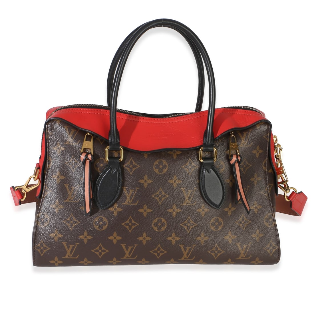 Louis Vuitton Tuileries Monogram Canvas Shoulder Bag: Louis Vuitton Tuileries Monogram Canvas Shoulder Bag This Louis Vuitton Tuileries NM shoulder bag features a stylish combination of brown and red monogram canvas with gold-tone hardware. Designed for 