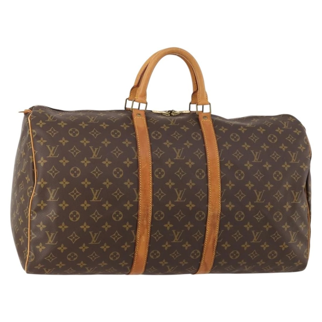 Monogram Canvas Keepall 55 Boston Bag M41424 by Louis Vuitton: Monogram Canvas Keepall 55 Boston Bag M41424 by Louis Vuitton This is a Louis Vuitton Monogram Keepall 55 Boston Bag, model M41424, crafted from the brand's signature monogram canvas. Designed for wom