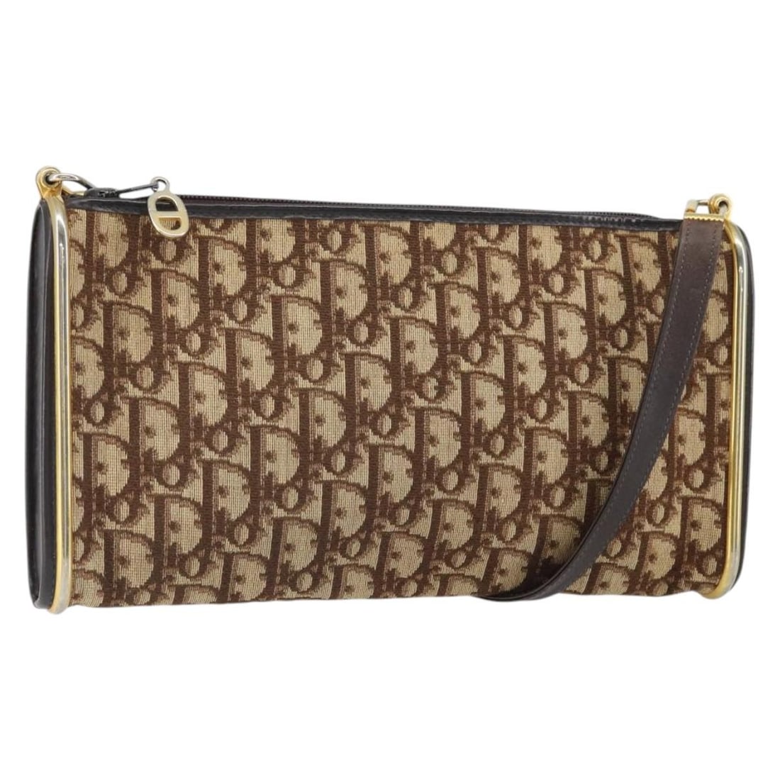 Christian Dior Trotter Canvas Shoulder Bag Brown Gold France: Christian Dior Trotter Canvas Shoulder Bag Brown Gold France Christian Dior shoulder bag in brown and gold Trotter canvas. Made in France, this bag measures approximately 27 cm W x 15 cm H x 4 cm D, w