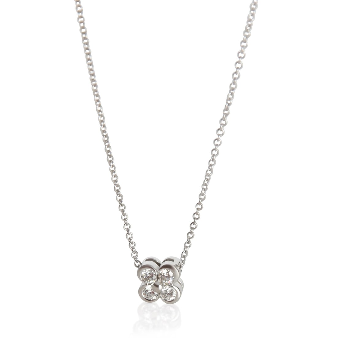 Tiffany & Co. Lace Platinum Diamond Pendant 0.18 ct: Tiffany & Co. Lace Platinum Diamond Pendant 0.18 ct This Tiffany & Co. Lace pendant features a round brilliant diamond set in platinum with a total diamond weight of 0.18 carats. The pendant is design