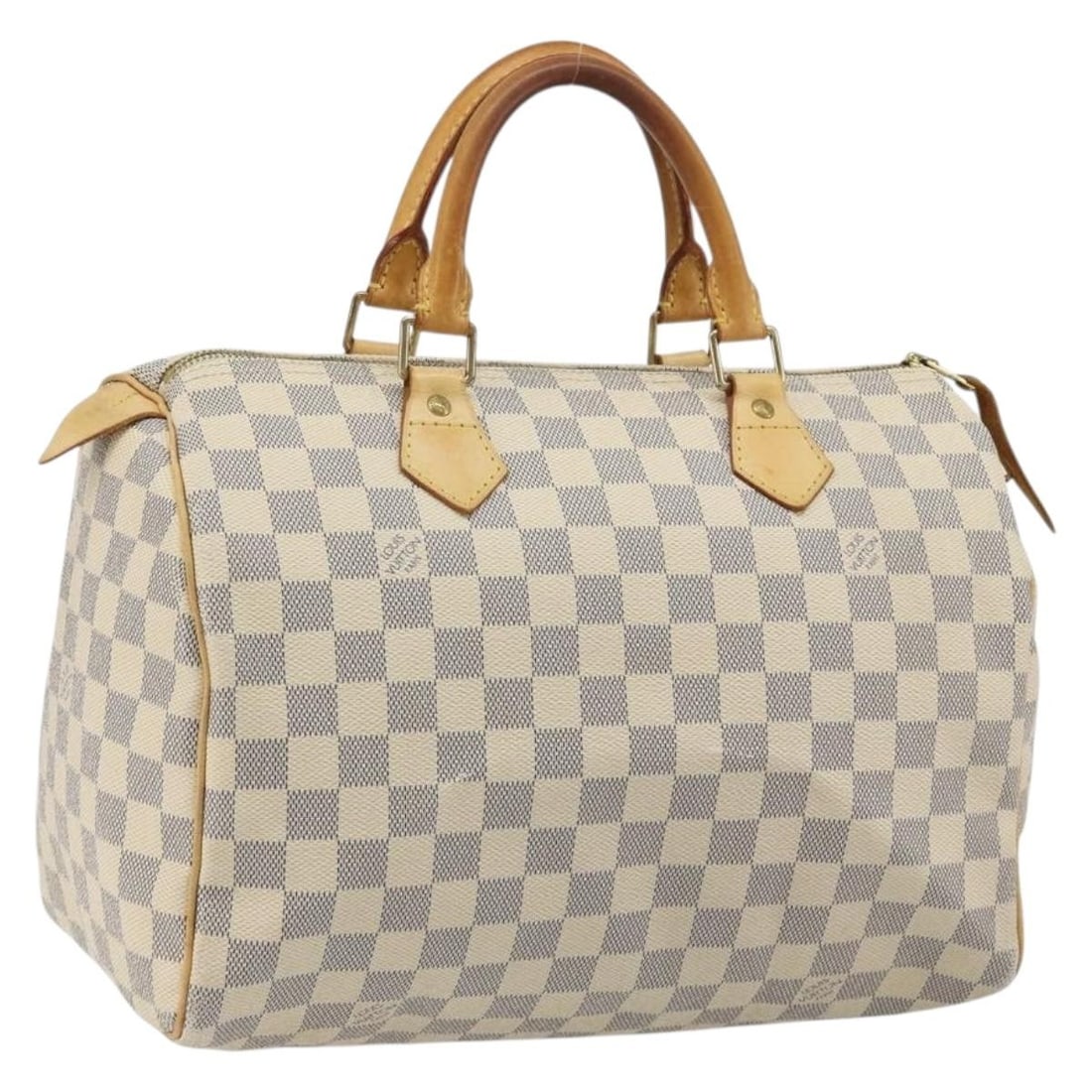 Louis Vuitton N41533 Speedy 30 Damier Azur Canvas Handbag: Louis Vuitton N41533 Speedy 30 Damier Azur Canvas Handbag Louis Vuitton Damier Azur Speedy 30 hand bag in Damier Azur canvas, made in France. This item is identified by product number N41533 and seria