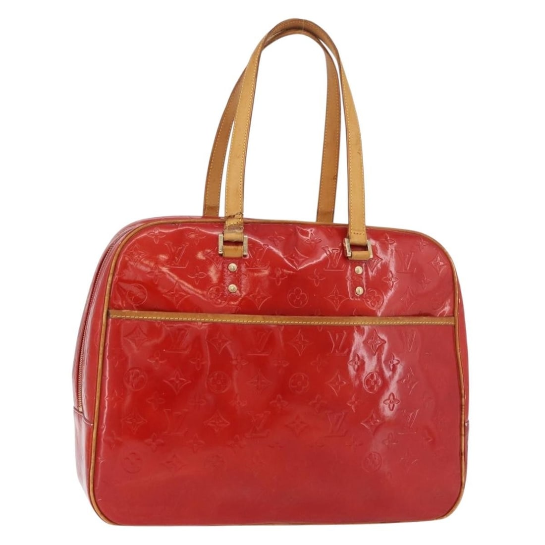 Louis Vuitton Vernis Sutton red patent leather handbag M91080 (1 of 18)