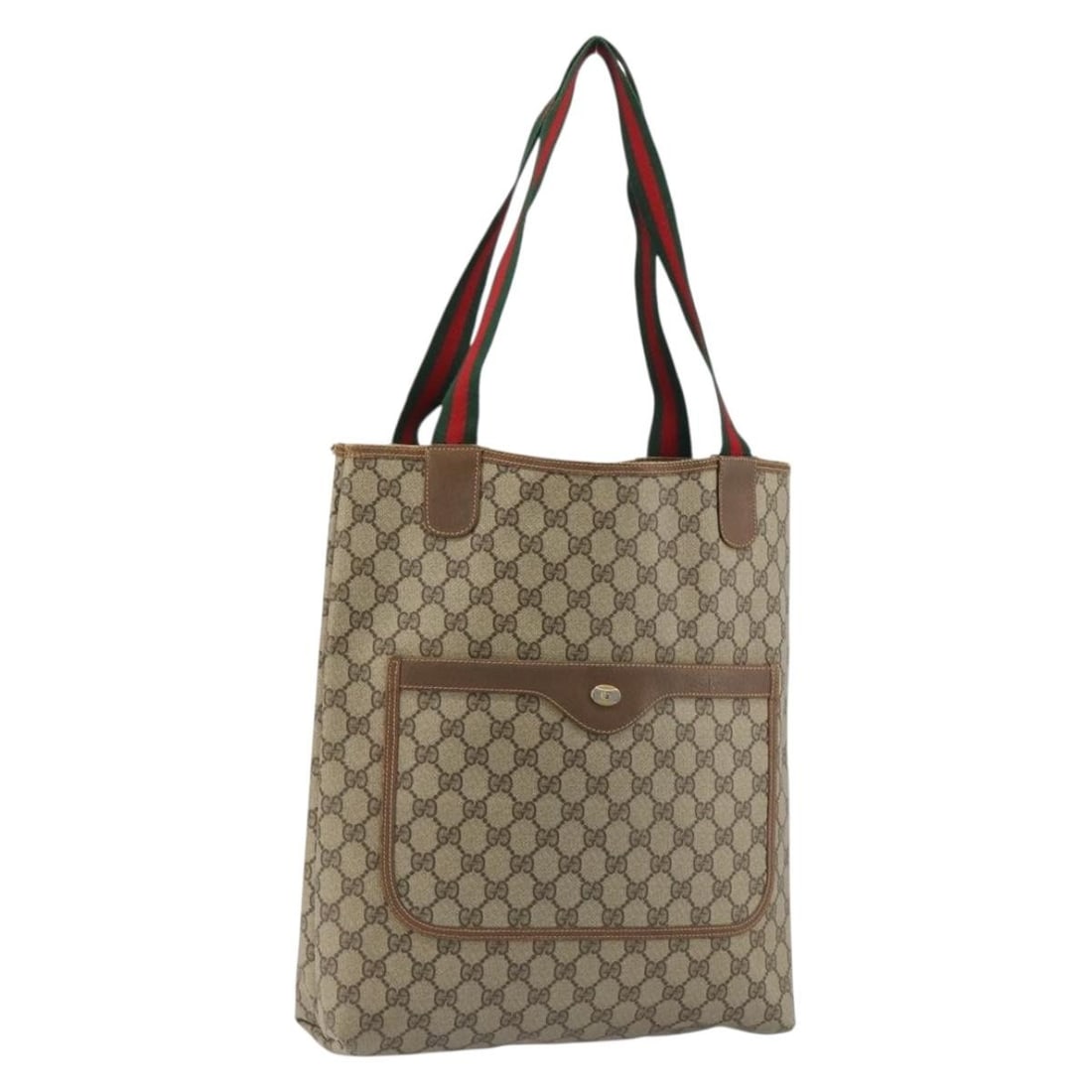 Gucci Sherry Line GG Supreme Beige PVC Leather Tote Bag: Gucci Sherry Line GG Supreme Beige PVC Leather Tote Bag A Gucci Sherry Line tote bag in beige PVC leather/GG canvas, made in Italy. This tote features a structured tote silhouette with a 31 cm width, 