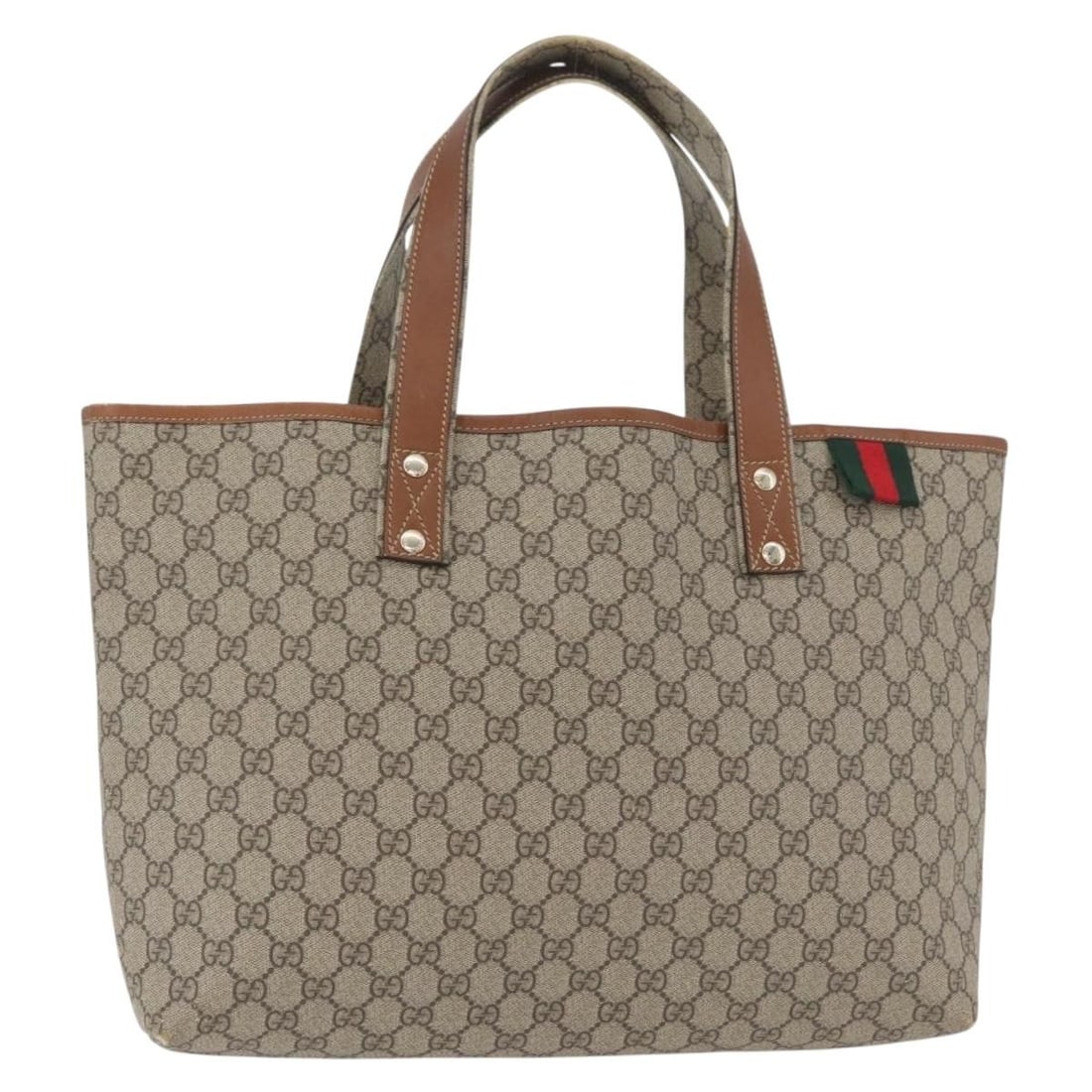 GUCCI 211134 GG Supreme Sherry Web PVC Tote Bag Beige Gold: GUCCI 211134 GG Supreme Sherry Web PVC Tote Bag Beige Gold Gucci GG Supreme Web Sherry Line tote bag in beige and gold, made in Italy from PVC leather and GG canvas. This women's tote bag features a h