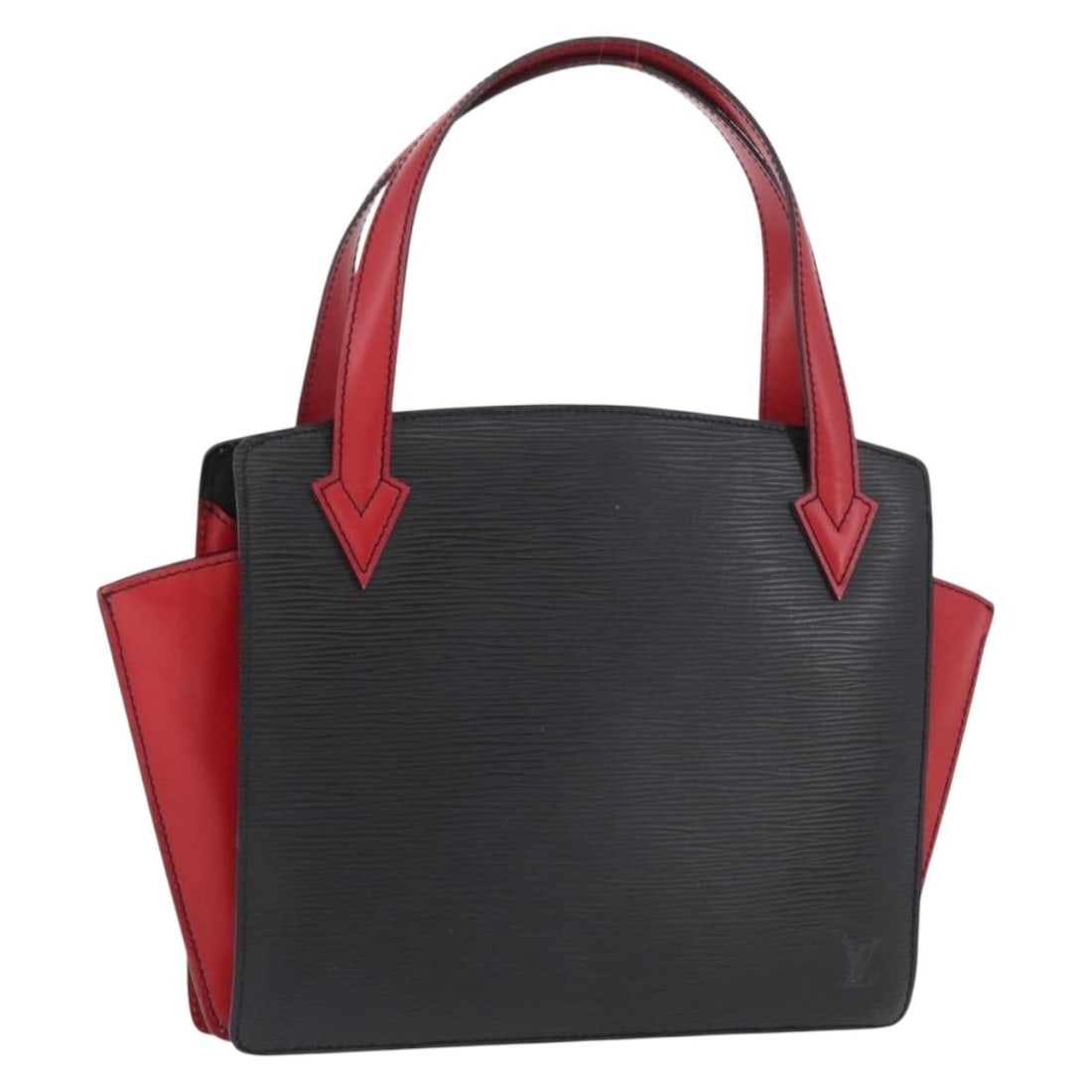 Louis Vuitton M52387 Varenne Epi Leather Handbag Black Red: Louis Vuitton M52387 Varenne Epi Leather Handbag Black Red Louis Vuitton Epi Bicolor Varenne hand bag in black and red Epi leather, made in France. This women's handbag measures approximately 33 cm W 
