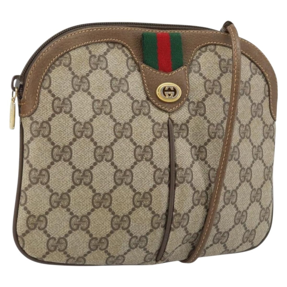 Gucci Sherry Line GG Supreme beige gold shoulder bag 904 02 047: Gucci Sherry Line GG Supreme beige gold shoulder bag 904 02 047 This is a Gucci GG Supreme Web Sherry Line shoulder bag crafted from beige and gold PVC leather with GG canvas accents. The bag features