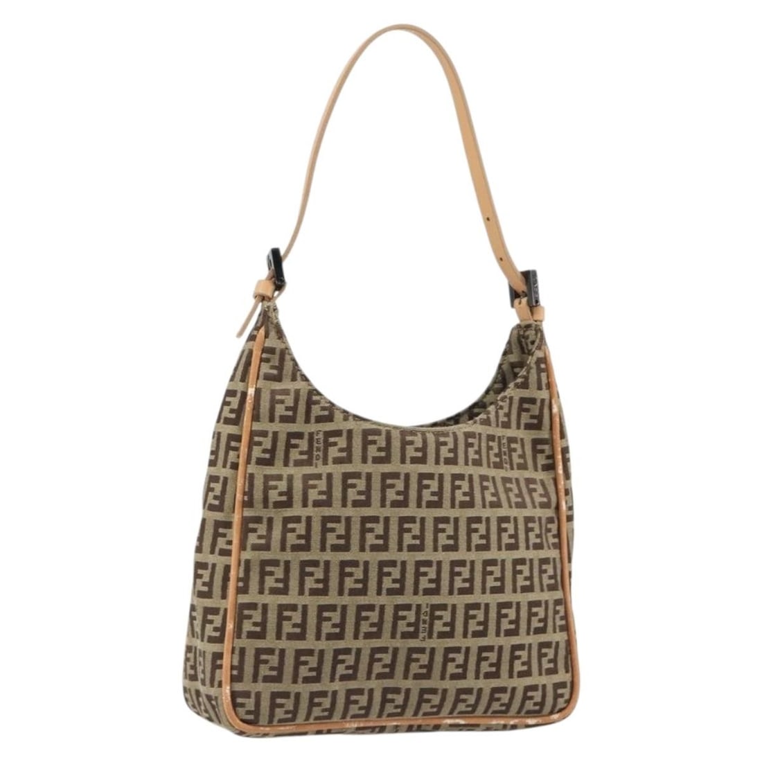 Beige FENDI Zucchino Canvas Shoulder Bag Made in Italy: Beige FENDI Zucchino Canvas Shoulder Bag Made in Italy A Fendi Zucchino canvas shoulder bag in beige, made in Italy. It features a shoulder bag style and comes with the item shown in the photo only; n