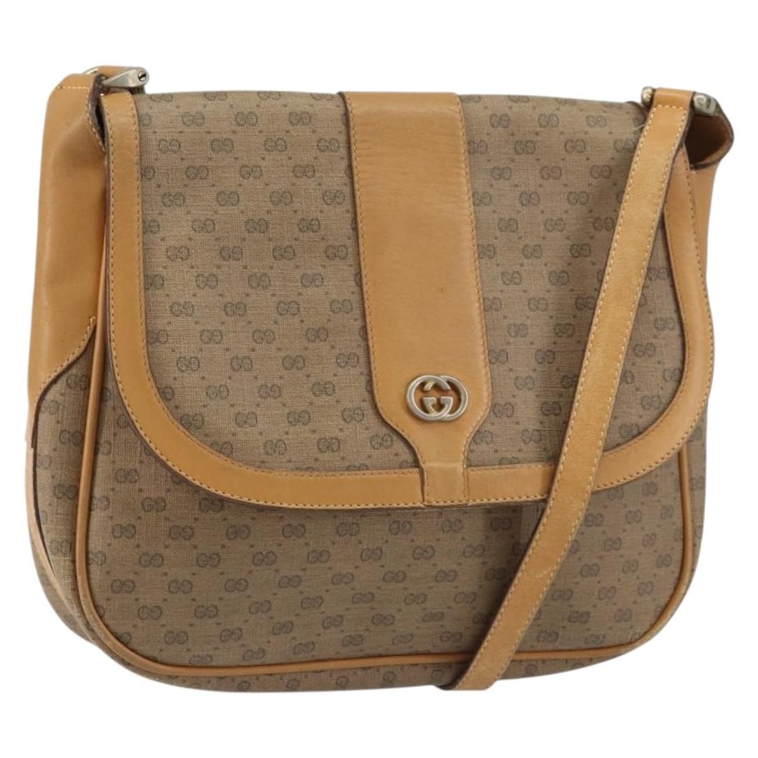 Gucci Beige Micro GG Supreme PVC Leather Shoulder Bag 001 116 4425 Italy: Gucci Beige Micro GG Supreme PVC Leather Shoulder Bag 001 116 4425 Italy This GUCCI Micro GG Supreme shoulder bag features a beige and gold exterior crafted from PVC leather and micro small GG canvas.