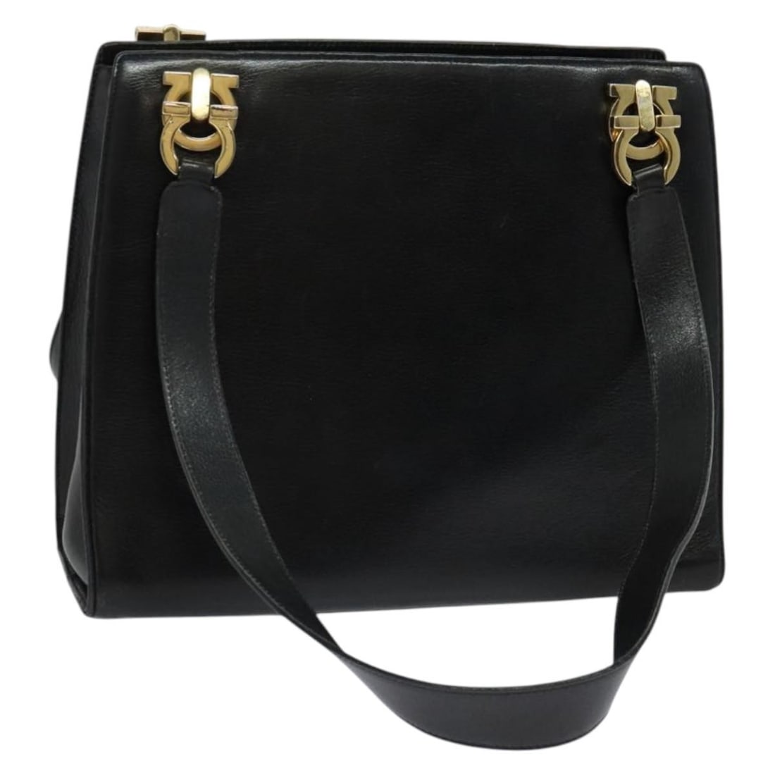 Salvatore Ferragamo Gancini Leather Shoulder Bag Black Gold Auth BC214189: Salvatore Ferragamo Gancini Leather Shoulder Bag Black Gold Auth BC214189 Elevate your style with this Salvatore Ferragamo Gancini Shoulder Bag. Crafted from premium leather in a striking black and go