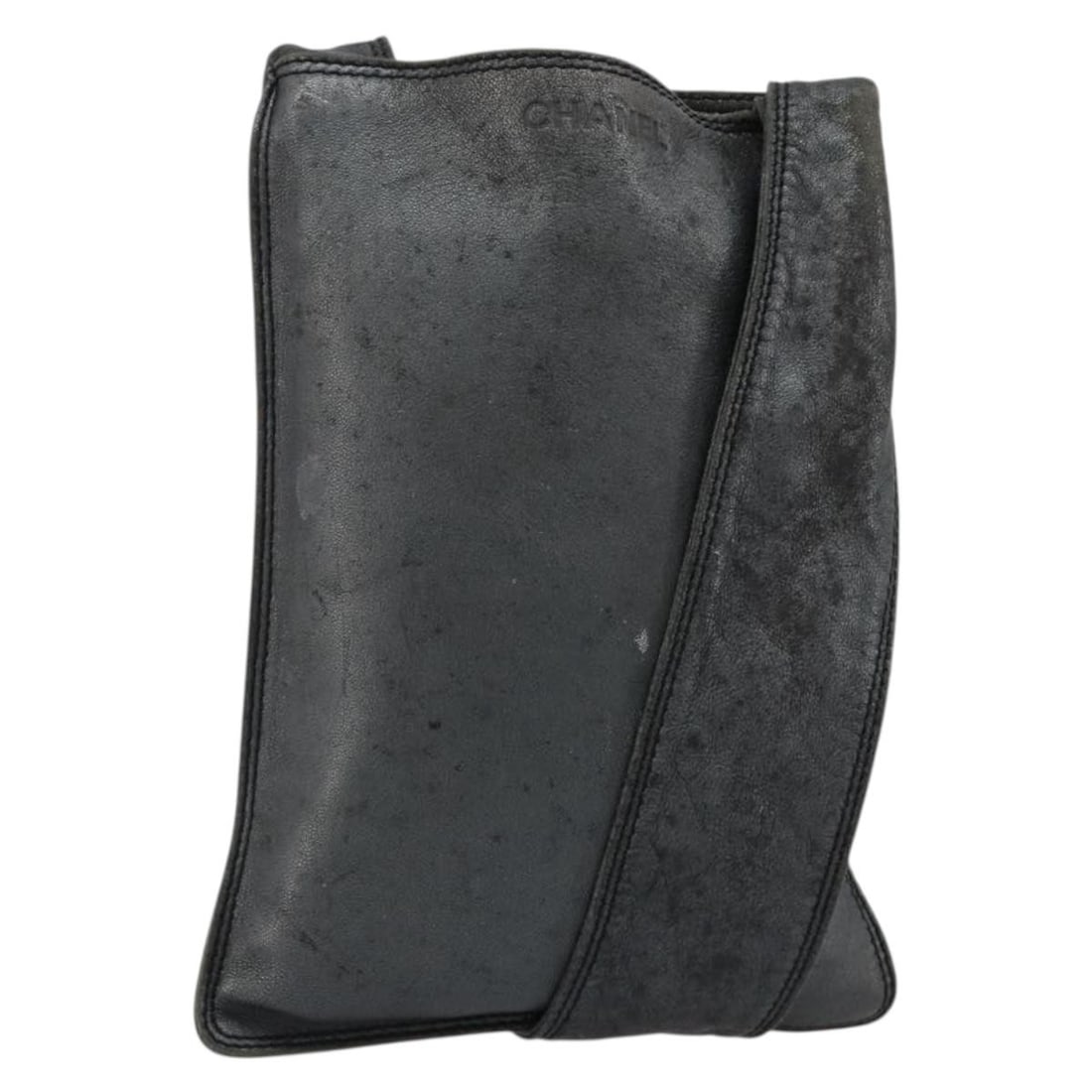 CHANEL Gray Lamb Skin Shoulder Bag with Gold CC: CHANEL Gray Lamb Skin Shoulder Bag with Gold CC Authentic CHANEL shoulder bag in gray lamb skin with gold-tone CC detailing. This women's bag is made in Italy and includes only the item shown; the ori