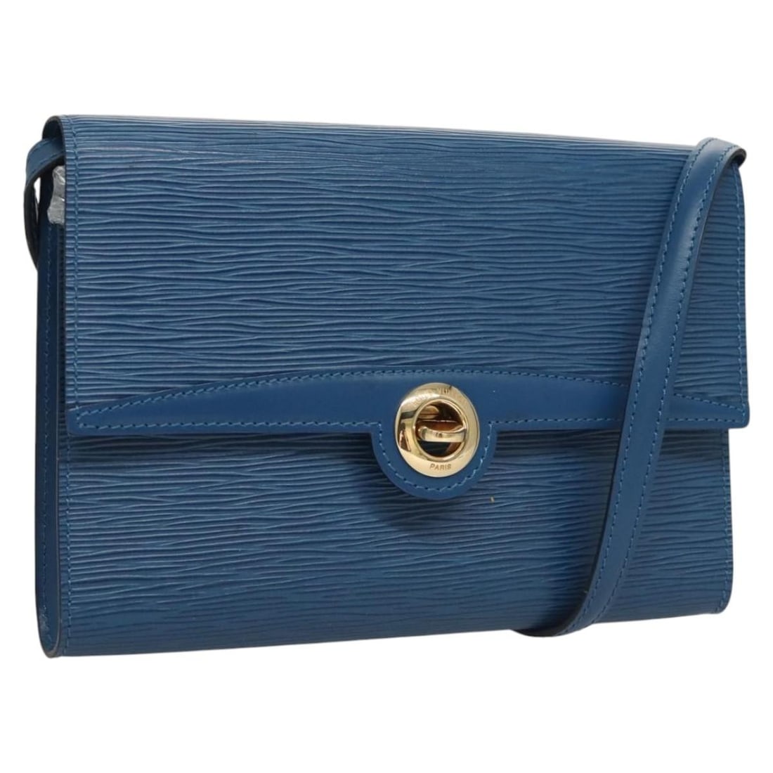 Louis Vuitton Epi Leather Blue Pochette Arche Shoulder Bag M52575: Louis Vuitton Epi Leather Blue Pochette Arche Shoulder Bag M52575 This Louis Vuitton Epi Pochette Arche Shoulder Bag features a blue Epi leather exterior and is designed for women. The bag offers a st