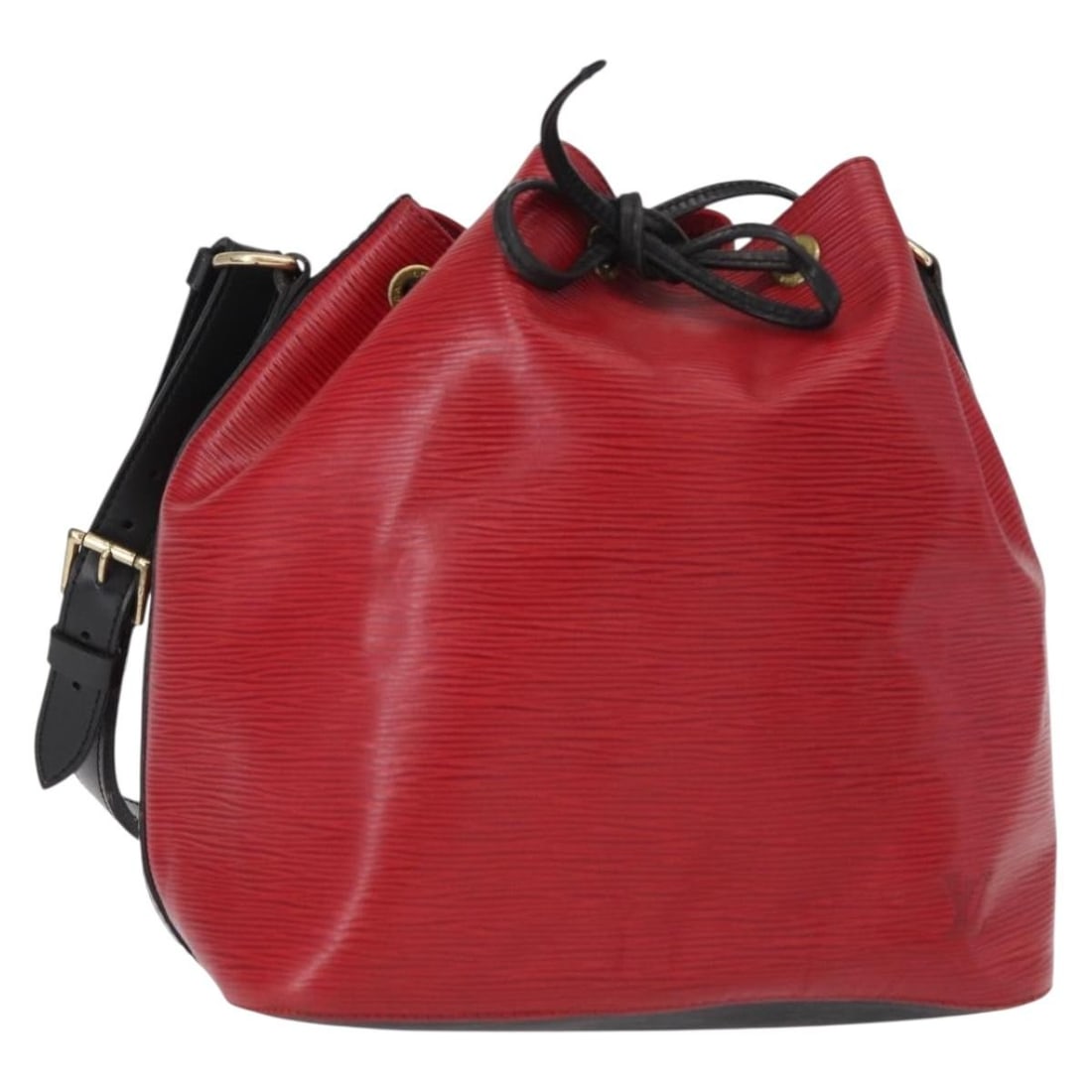 Louis Vuitton M44017 Petit Noe Epi Leather Shoulder Bag Black Red: Louis Vuitton M44017 Petit Noe Epi Leather Shoulder Bag Black Red A Louis Vuitton Epi Petit Noe shoulder bag in bicolor black and red, made in France from Epi leather. This women's bag features the Pe