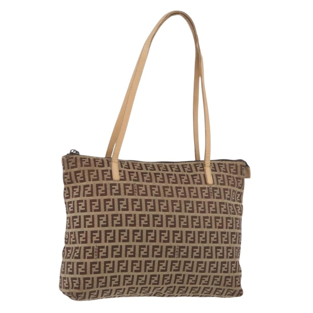 FENDI Zucchino Canvas Beige Silver Women Handbag Italy: FENDI Zucchino Canvas Beige Silver Women Handbag Italy This FENDI Zucchino Canvas hand bag features a beige and silver exterior with the brand's signature Zucchino pattern. Made in Italy, it is design