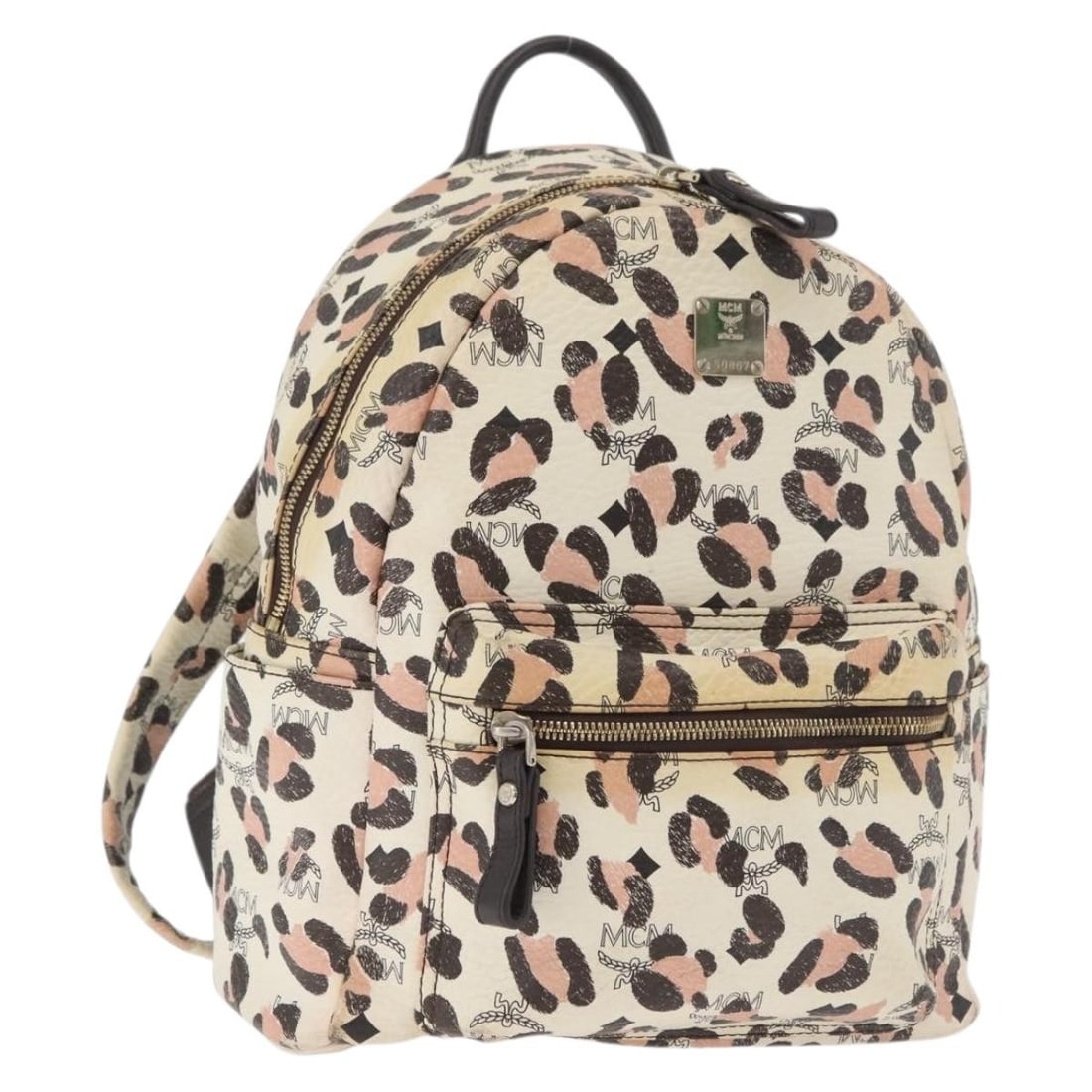 MCM Vicetos PVC Leather Backpack Ivory Gold Korea (1 of 18)