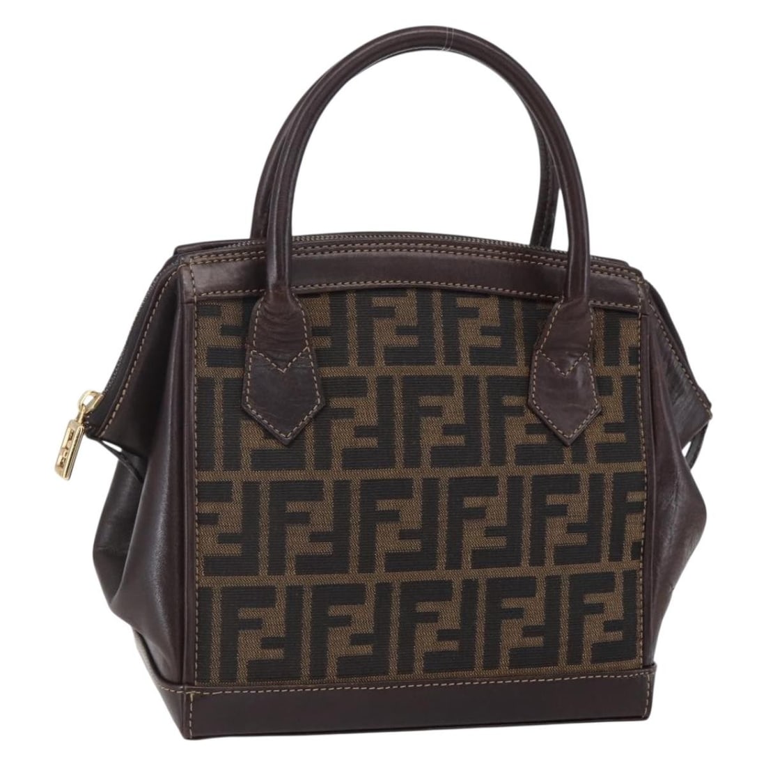 Fendi Zucca Canvas Womens Handbag in Black Brown (1 of 18)