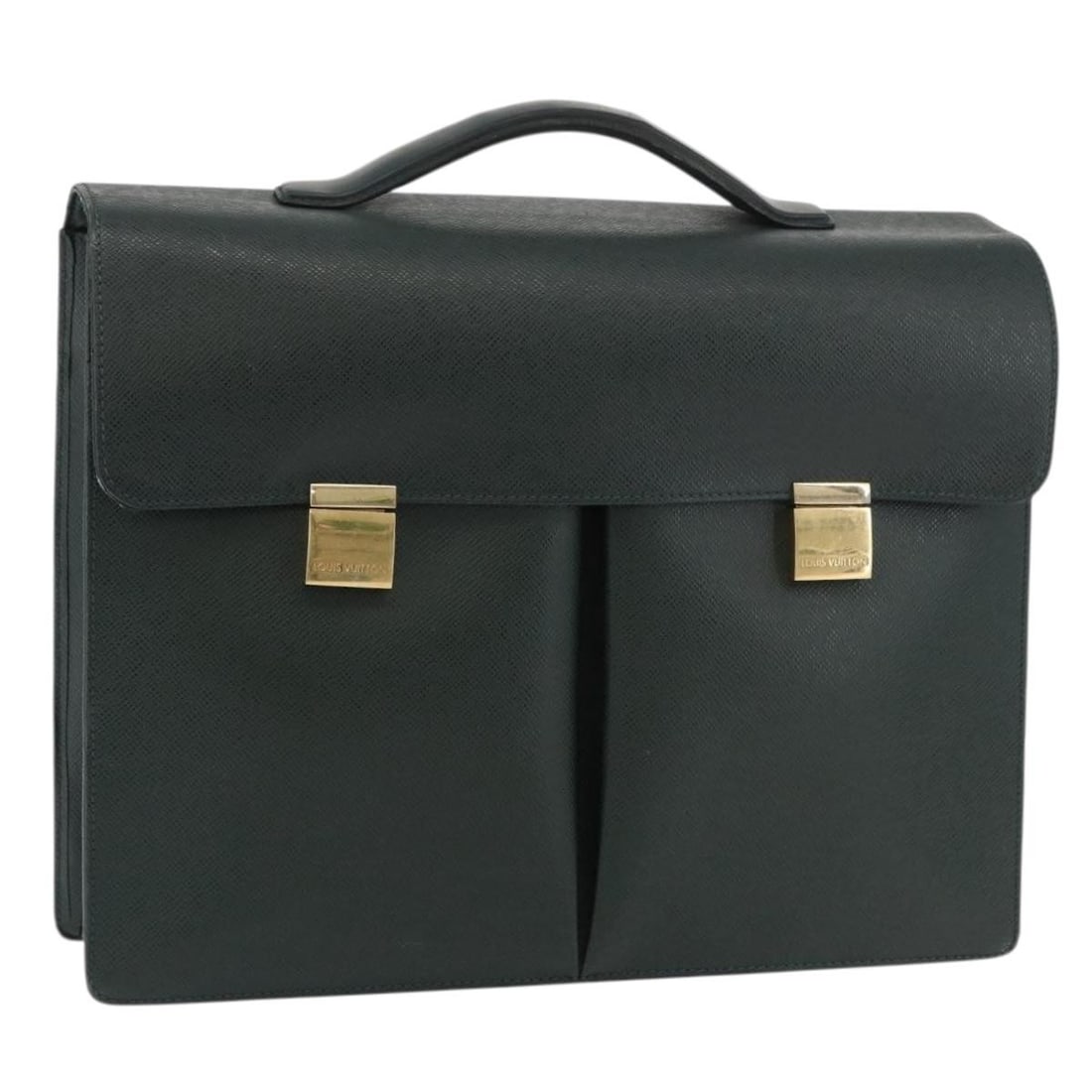 Louis Vuitton Taiga Leather Epicea Serviette Kazan Business Bag M30804: Louis Vuitton Taiga Leather Epicea Serviette Kazan Business Bag M30804 This is a Louis Vuitton Taiga Serviette Kazan business bag in the Epicea color, crafted from durable Taiga leather. Designed for 