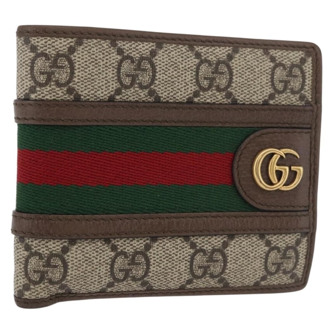 Gucci GG Supreme Web Compact Beige Red Wallet 597609 (1 of 18)