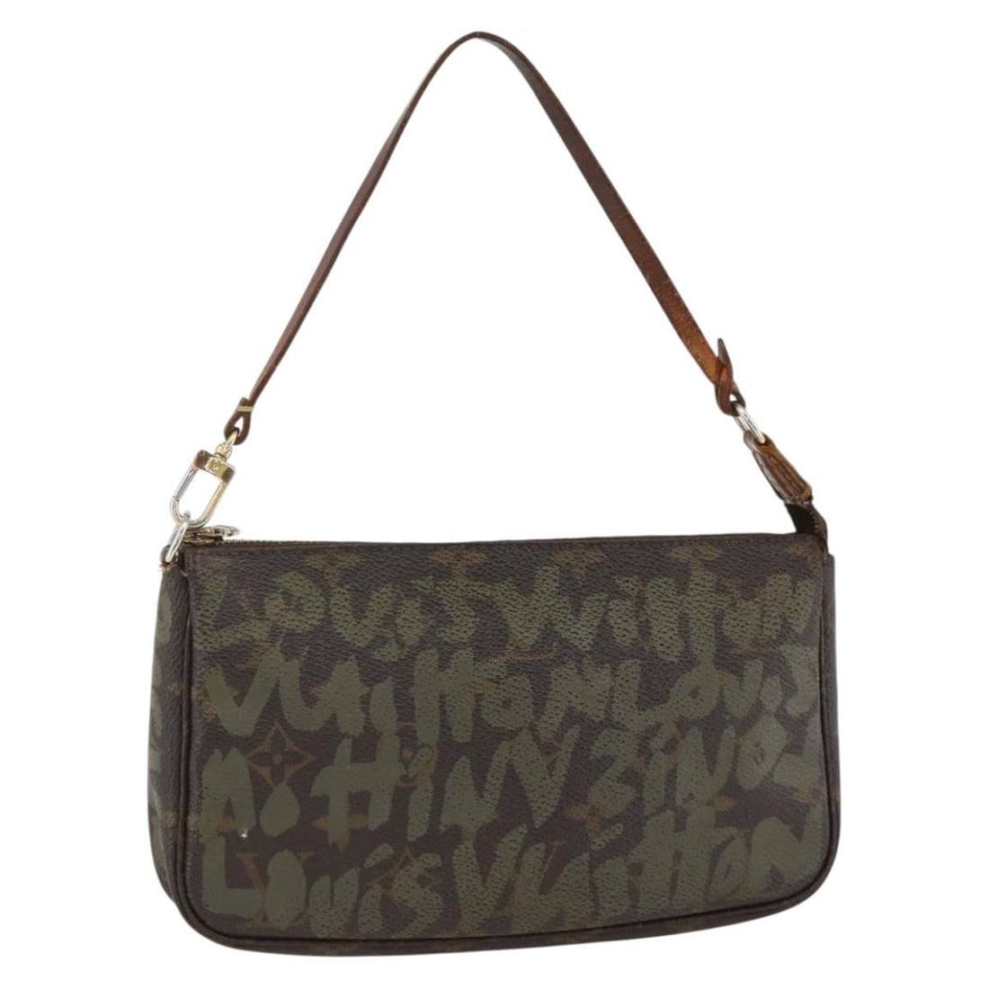 Louis Vuitton M92191 Monogram Graffiti Canvas Pochette Pouch Khaki: Louis Vuitton M92191 Monogram Graffiti Canvas Pochette Pouch Khaki Louis Vuitton Monogram Graffiti Pochette Pouch in khaki Monogram Graffiti Canvas. This pouch was made in France and is identified by 