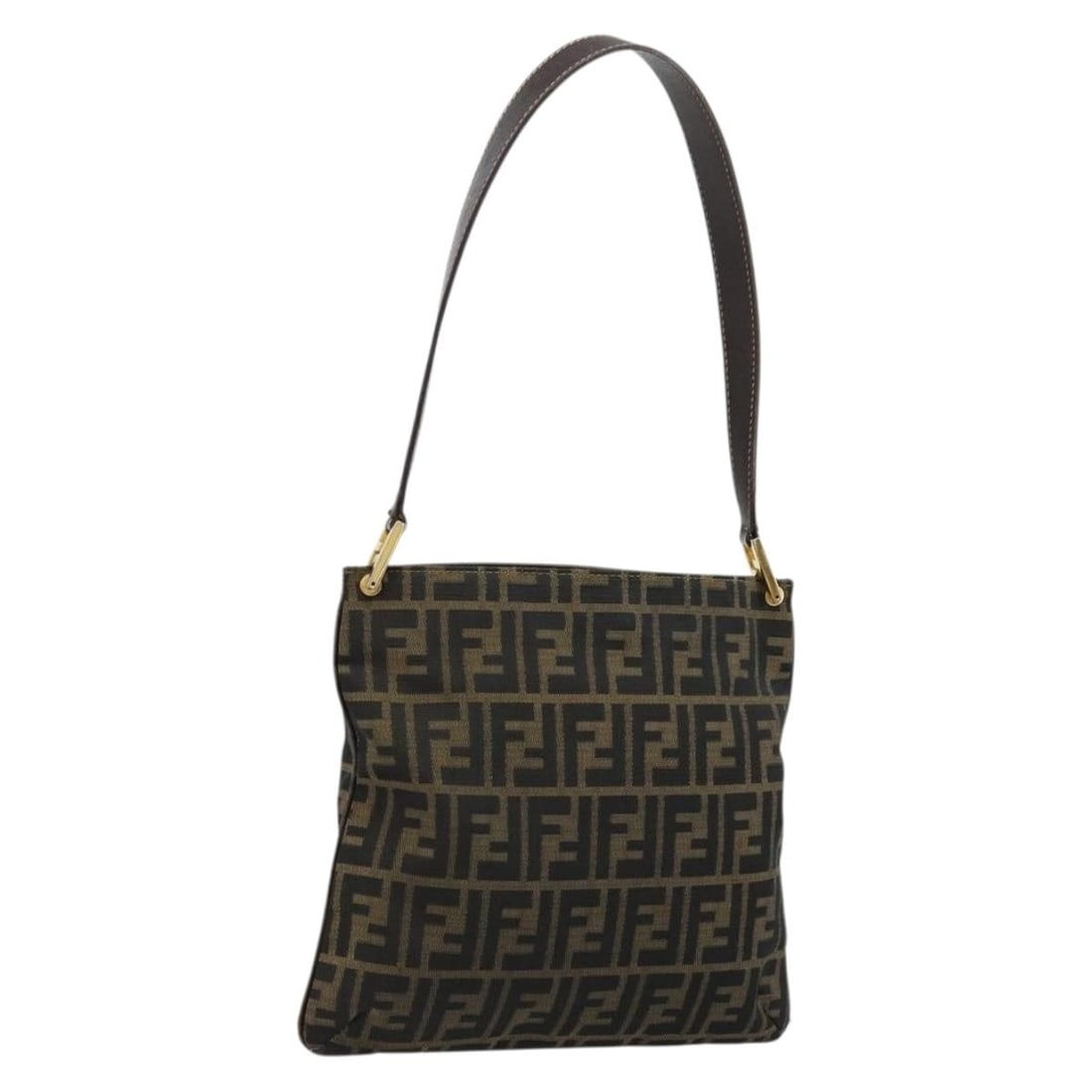 Fendi Zucca Canvas Black Brown Shoulder Bag Italy (1 of 18)