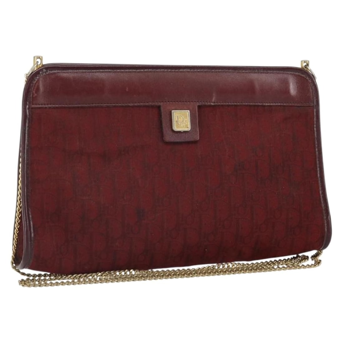 Red Gold Trotter Canvas Shoulder Purse by Christian Dior: Red Gold Trotter Canvas Shoulder Purse by Christian Dior This Christian Dior Trotter Canvas Chain Shoulder Bag features a red and gold colorway with Dior's signature Trotter canvas exterior. Designed 
