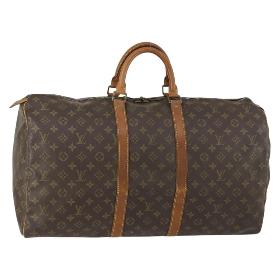 Louis Vuitton M41424 Keepall 55 Monogram Canvas Boston Bag: Louis Vuitton M41424 Keepall 55 Monogram Canvas Boston Bag Louis Vuitton Keepall 55 Boston bag in Monogram canvas, model M41424, made in France. This women's bag is offered without the original box or