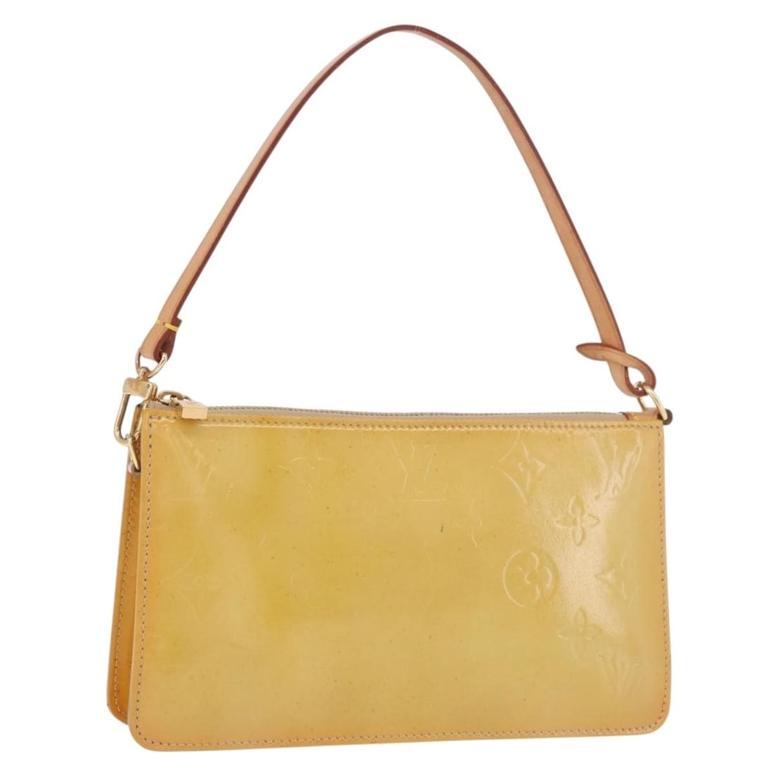 Louis Vuitton Lexington Accessory Pouch Monogram Vernis Beige M91010: Louis Vuitton Lexington Accessory Pouch Monogram Vernis Beige M91010 Louis Vuitton Monogram Vernis Lexington Pouch in beige patent leather. This accessory pouch was made in France and is identified by