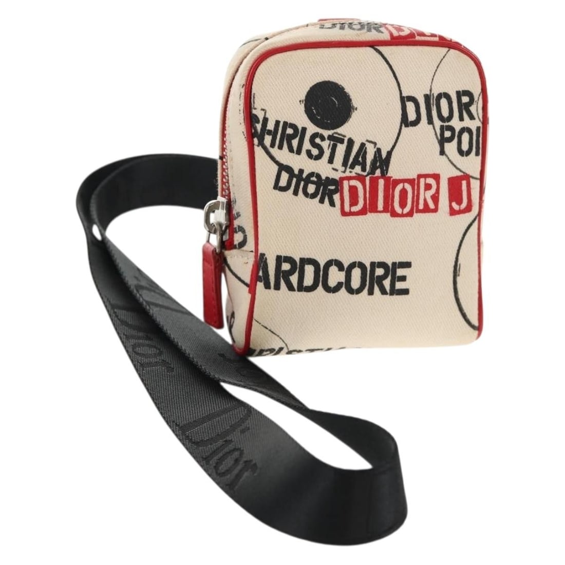 Christian Dior Hardcore Canvas Pouch White Red Made in Italy (1 of 18)
